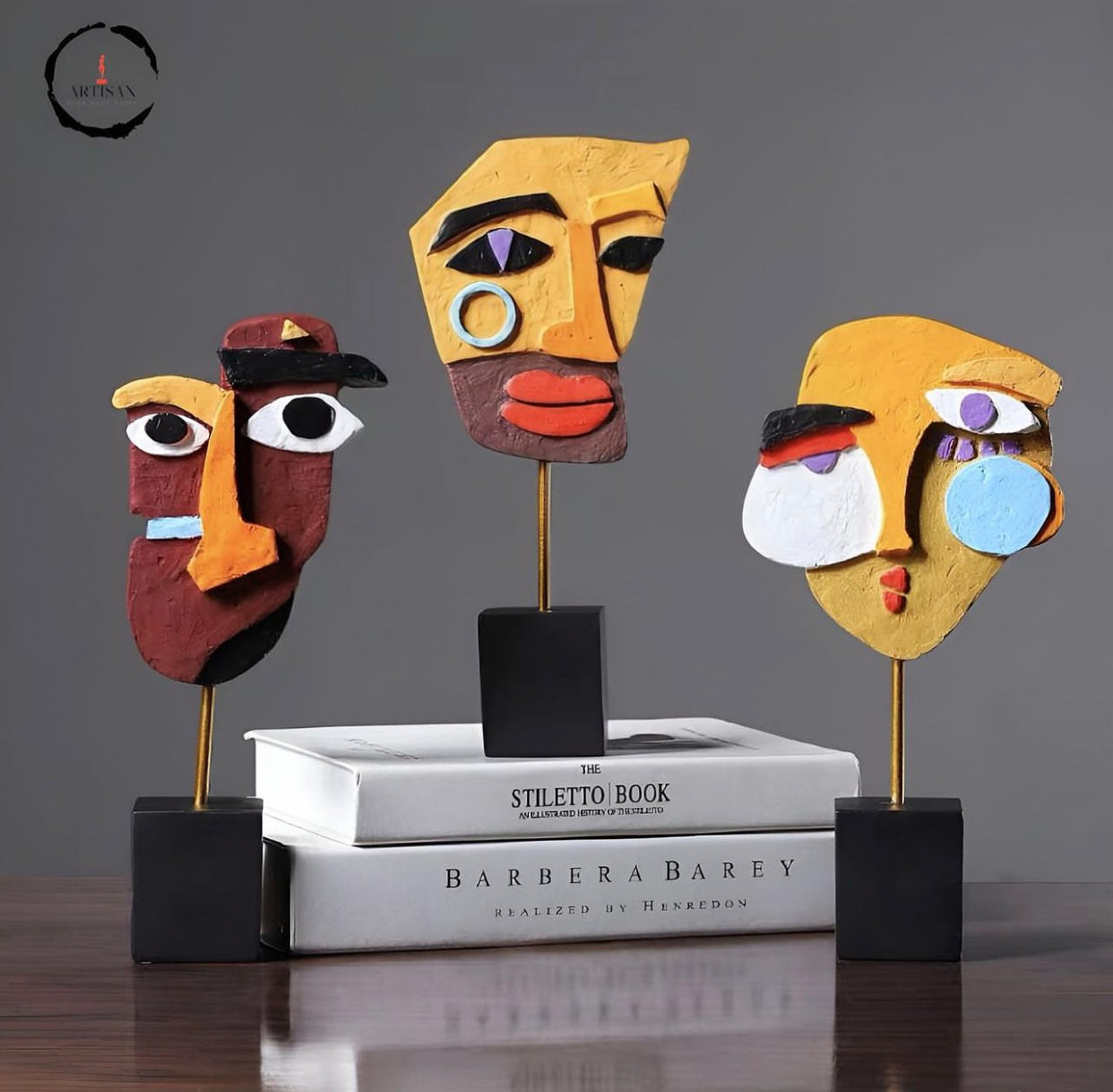 Nordic Style Face Art Resin Statue