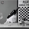 Geometric Surface Bull Shaped Wine Bottle Rack