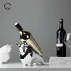 Geometric Surface Bull Shaped Wine Bottle Rack