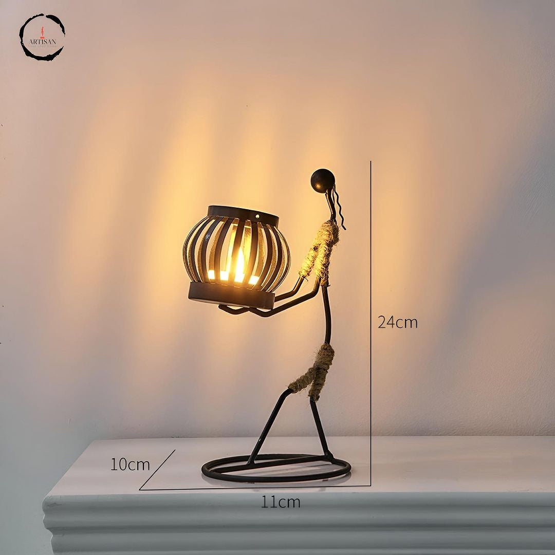 Iron & Hemp Rope Candle Holders