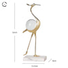Golden Swan Sculpture With Transparent Ball