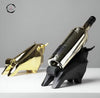 Geometric Surface Bull Shaped Wine Bottle Rack