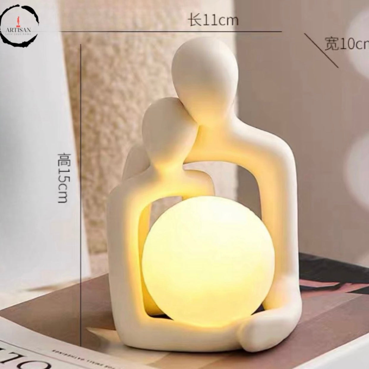 Romantic couple Hugging Resin lamp