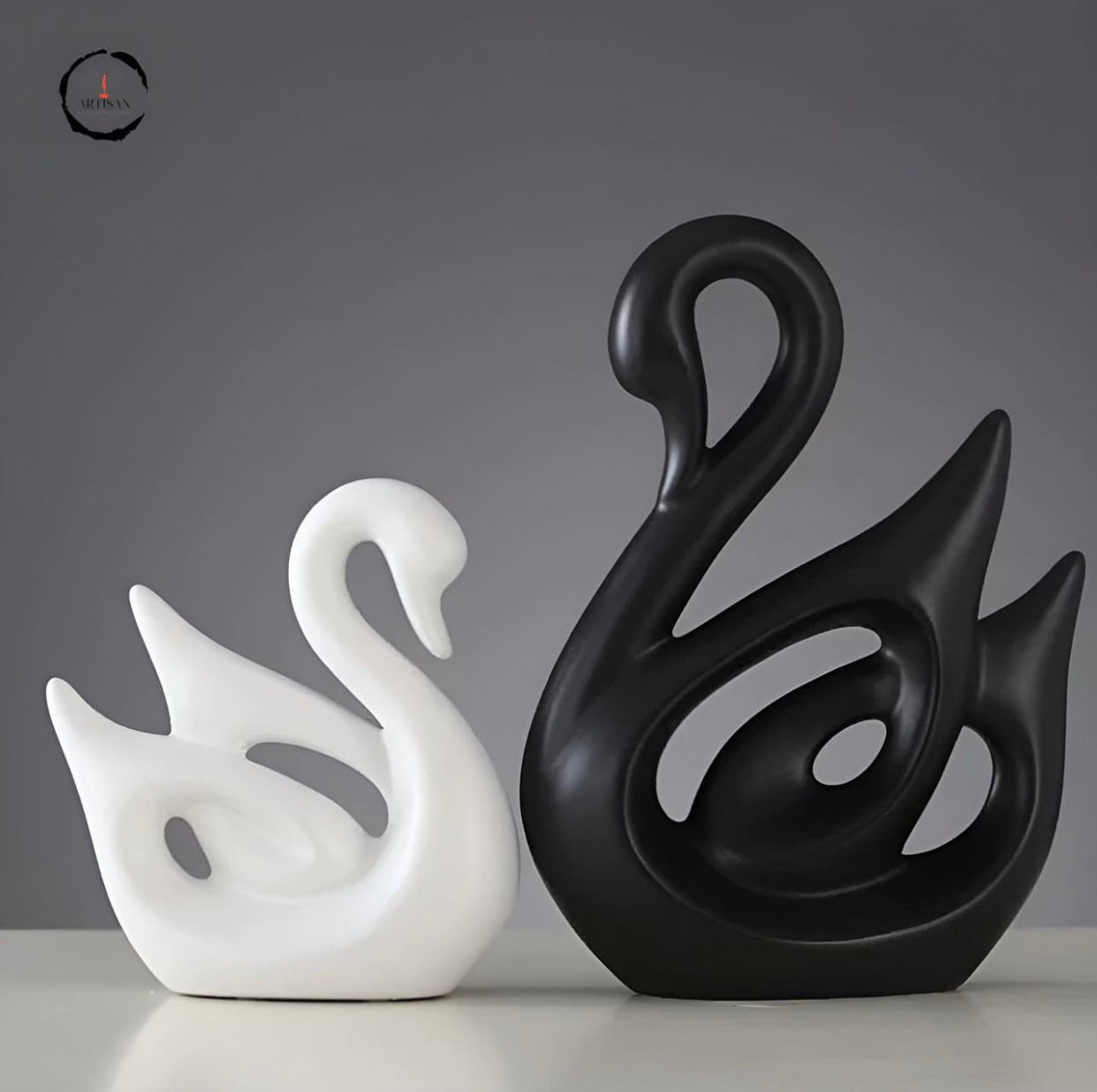 Porcelain Swan Sculpture