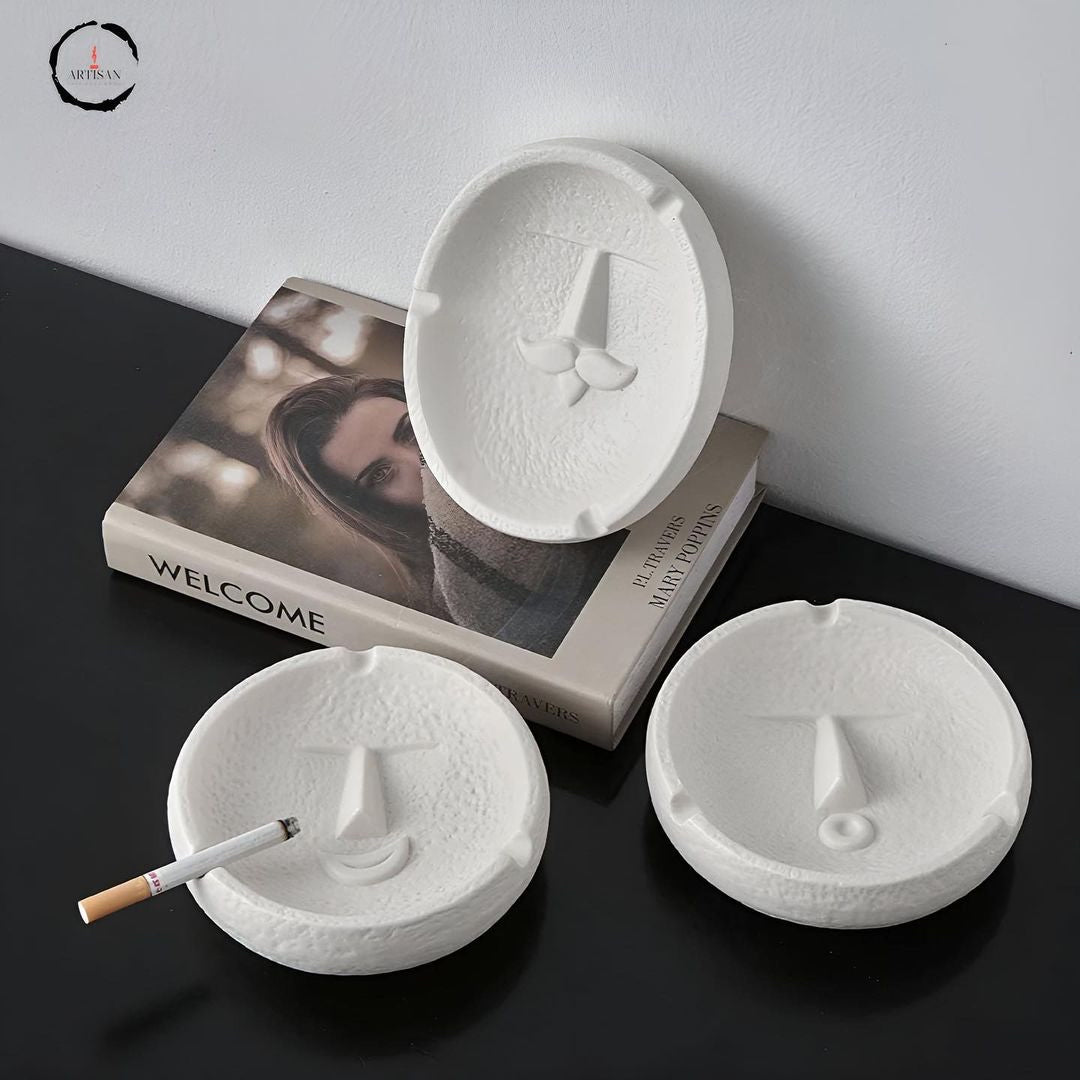 Human Face Ceramic Ashtrays