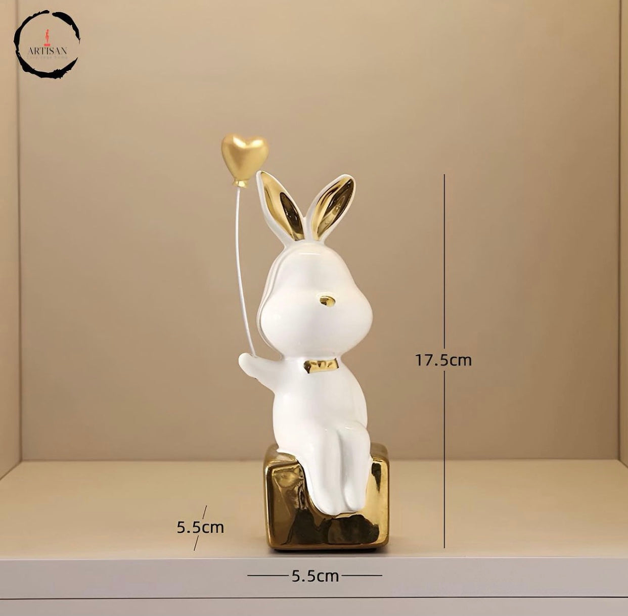 Gilded Ceramic Rabbit Ornament