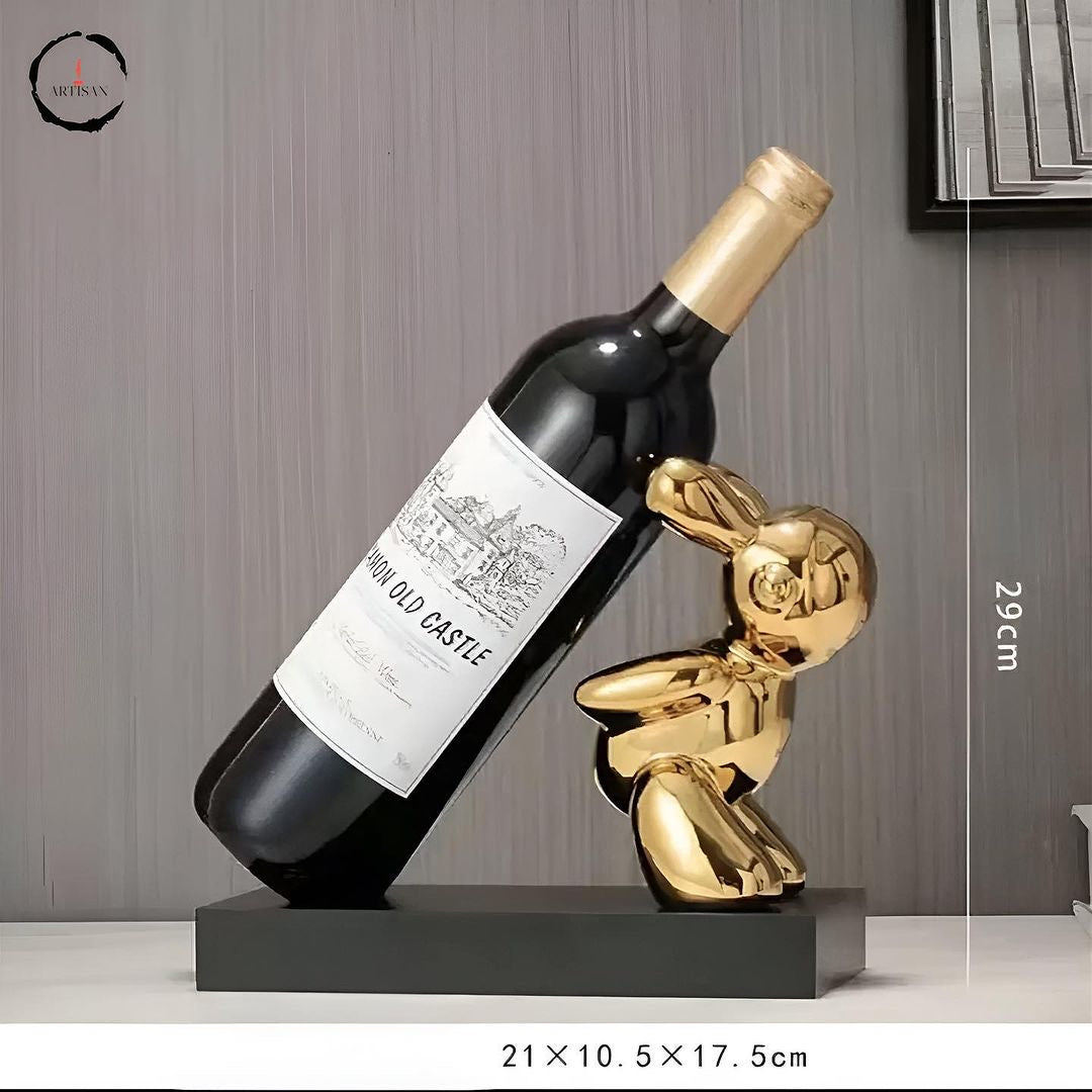 Rabbit Wine Holder Figurines