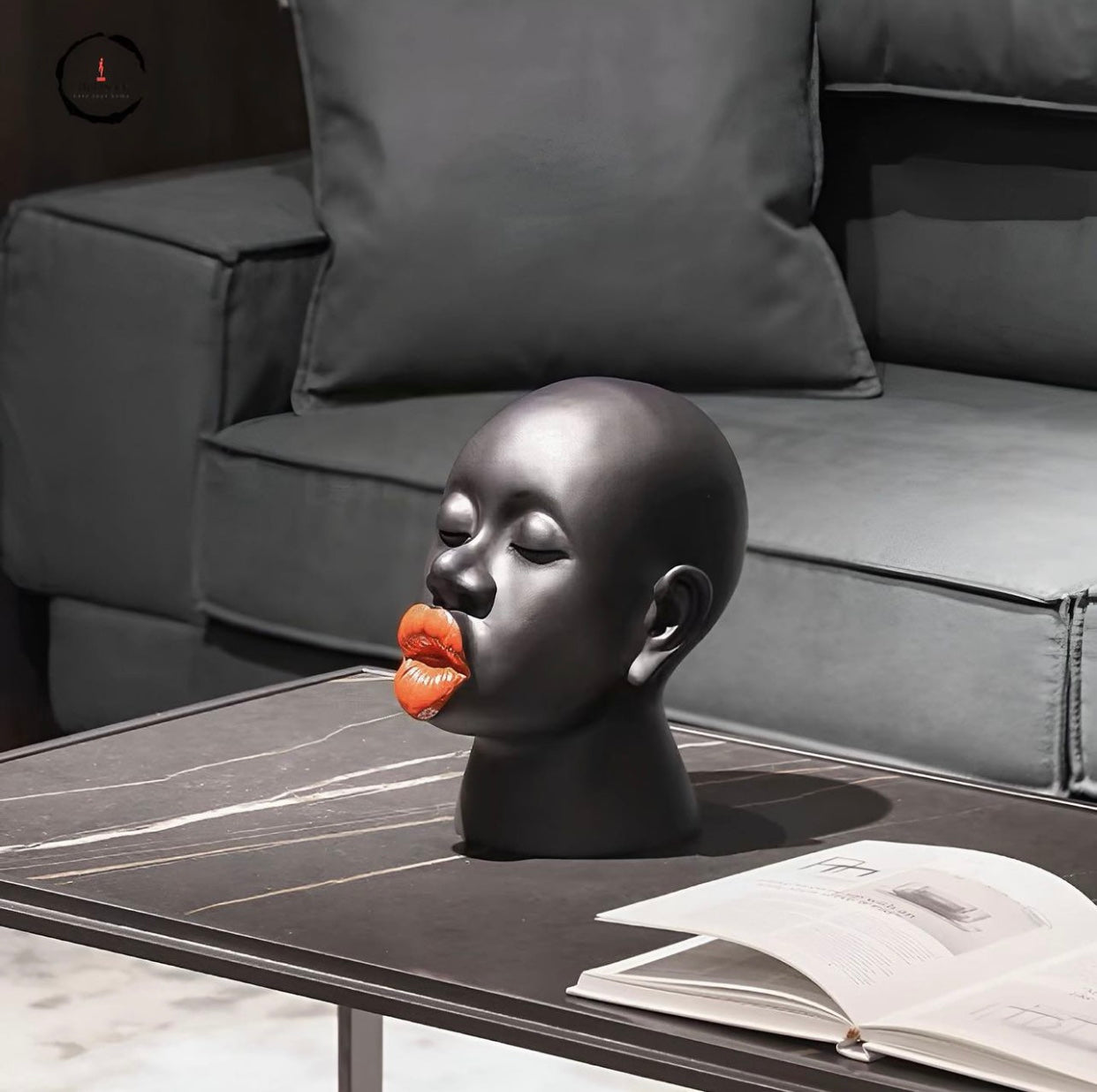 Big Red Lipstick Resin Statue