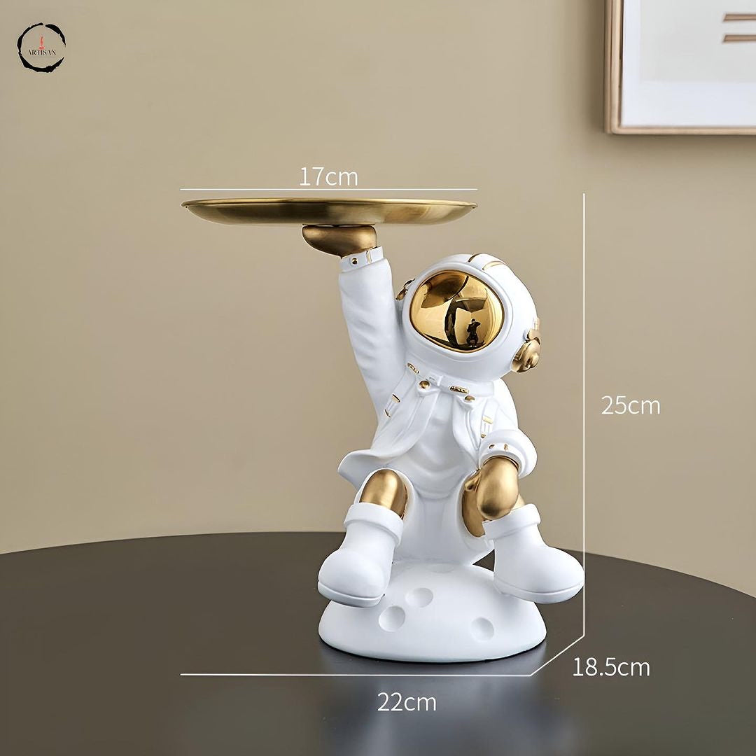 Astronaut Holding Tray Figurine