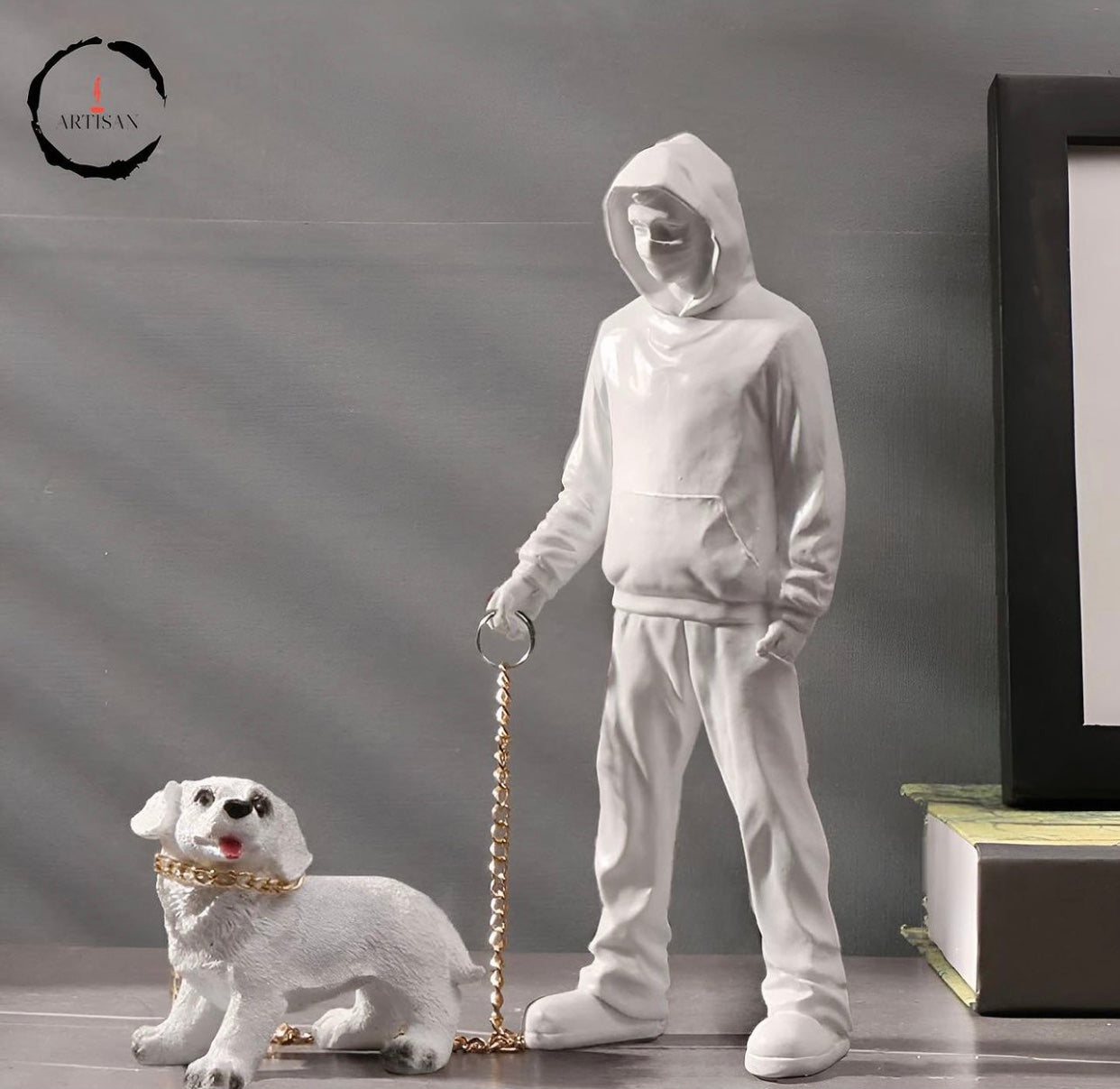 Banksy Dog Walker Statue