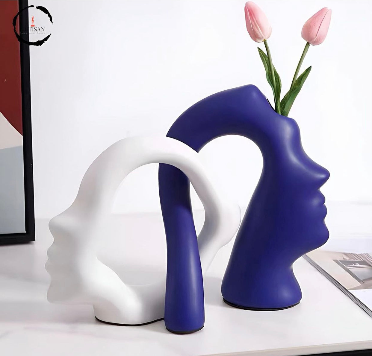 Ceramic Face Flower Vase