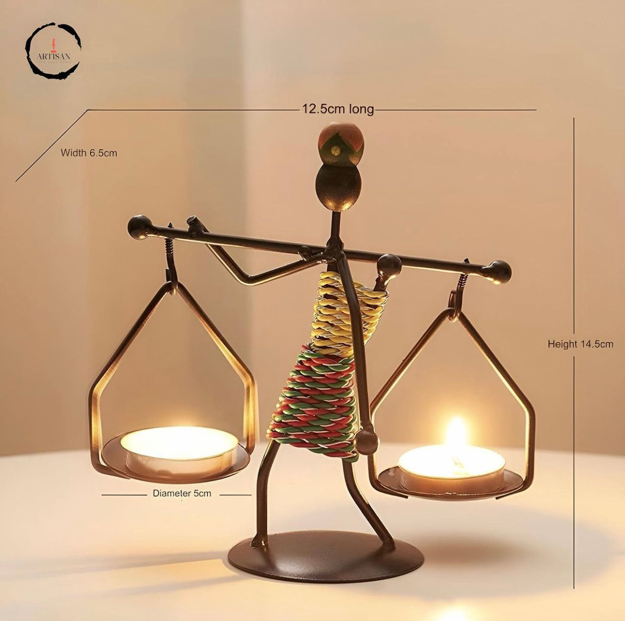 Iron Art CandleStick Human Shape