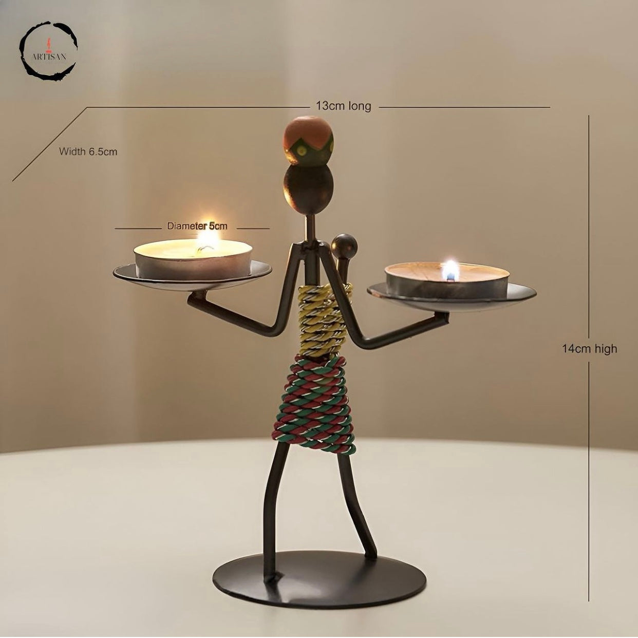 Iron Art CandleStick Human Shape