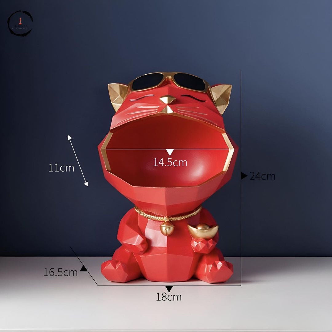 Lucky Cat Storage Figurine