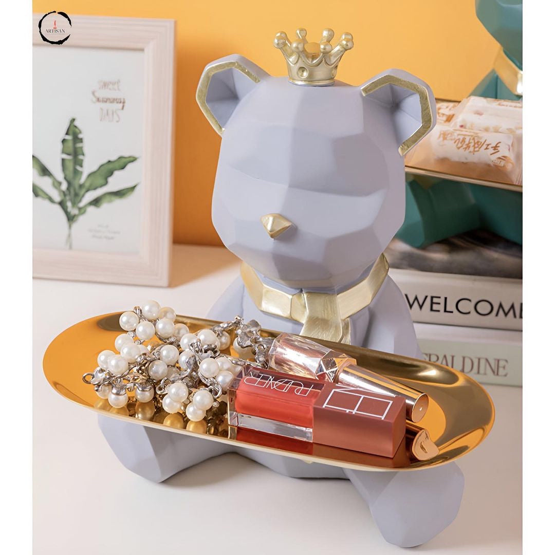 King Teddy Bear Holding Tray