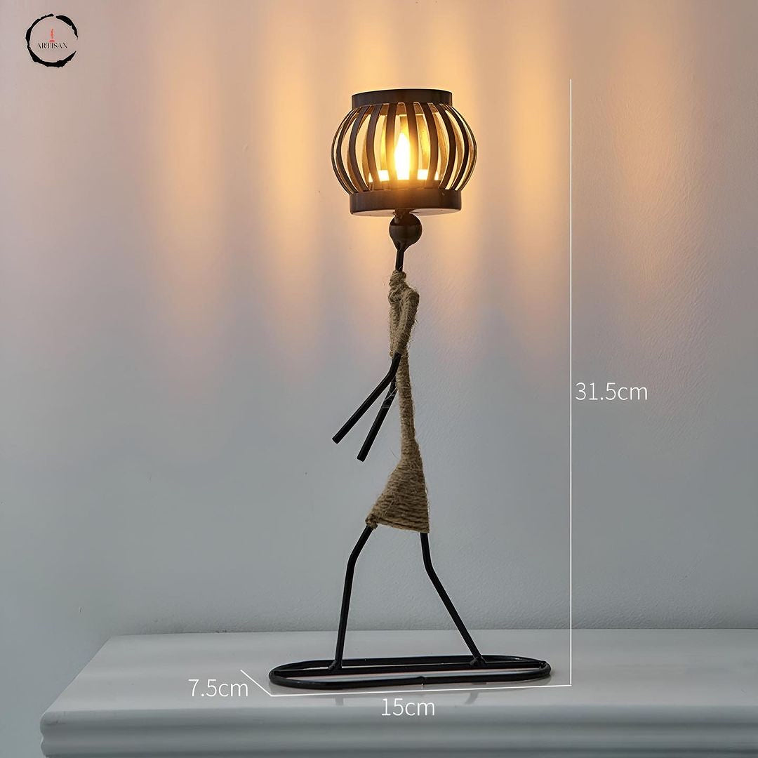 Iron & Hemp Rope Candle Holders