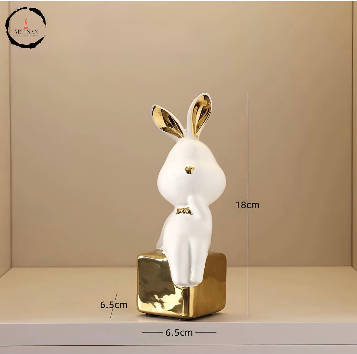 Gilded Ceramic Rabbit Ornament