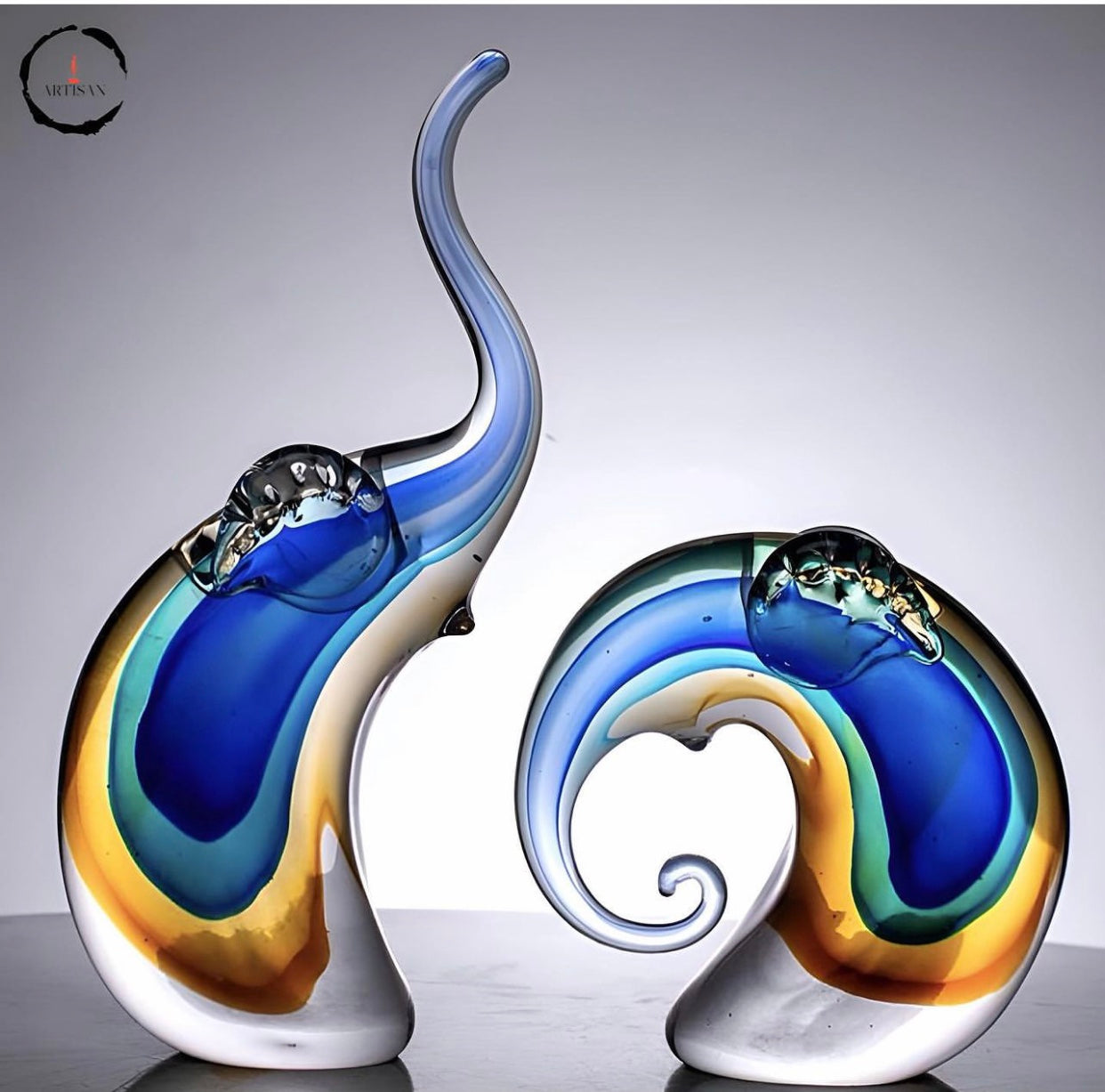 Creative glass Elephant Figurines