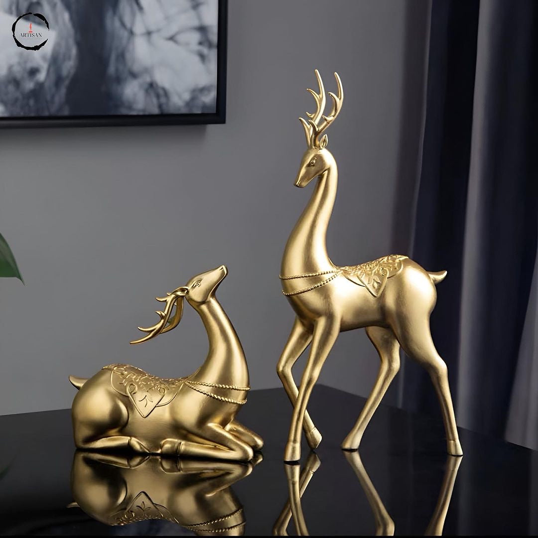 Golden Deer Figurines