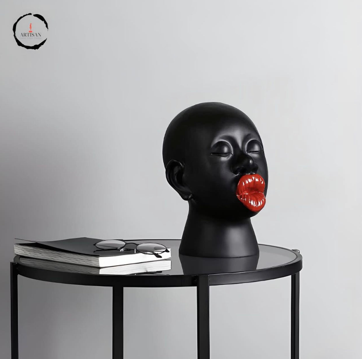 Big Red Lipstick Resin Statue