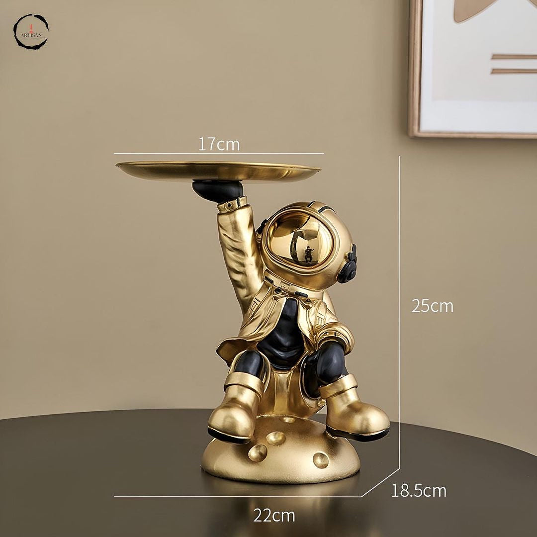 Astronaut Holding Tray Figurine