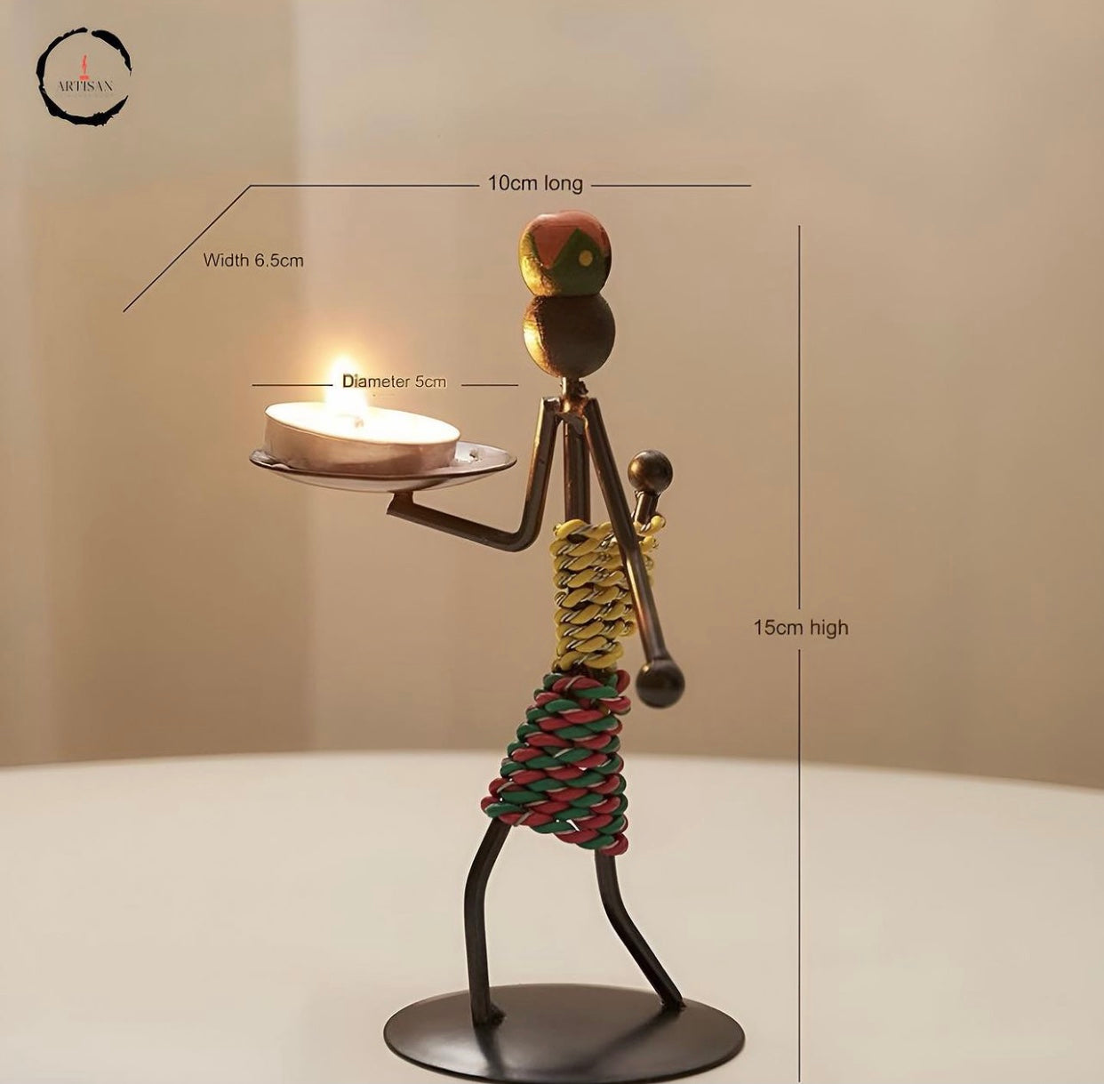 Iron Art CandleStick Human Shape