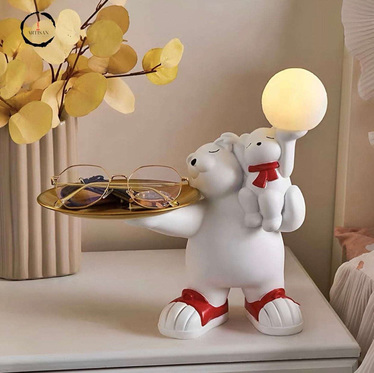 Deluxe Lighted Teddy Bear with Tray