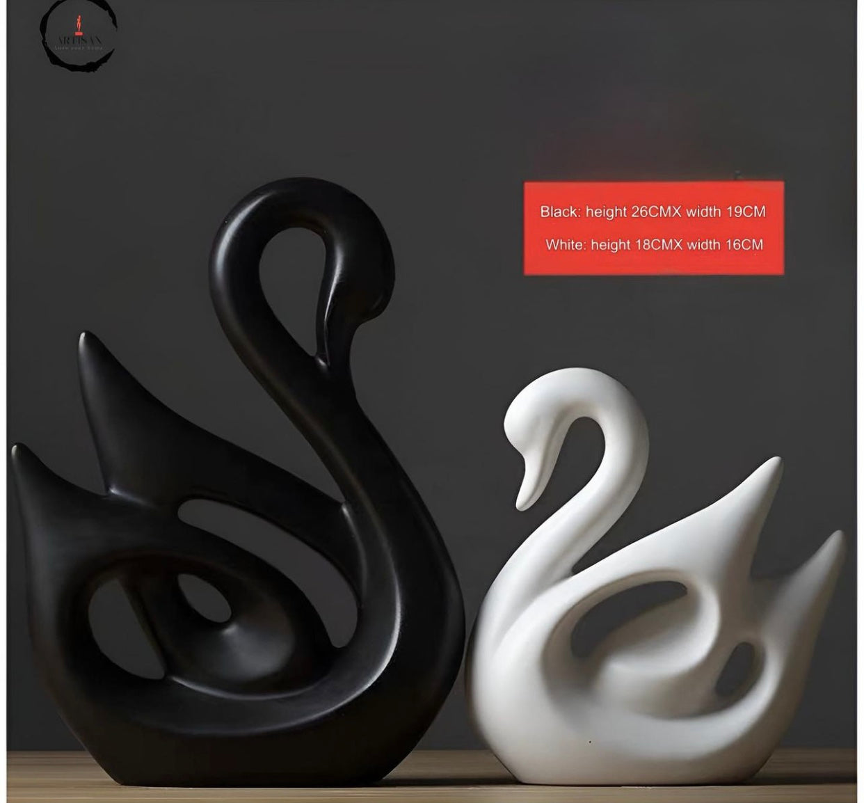 Porcelain Swan Sculpture