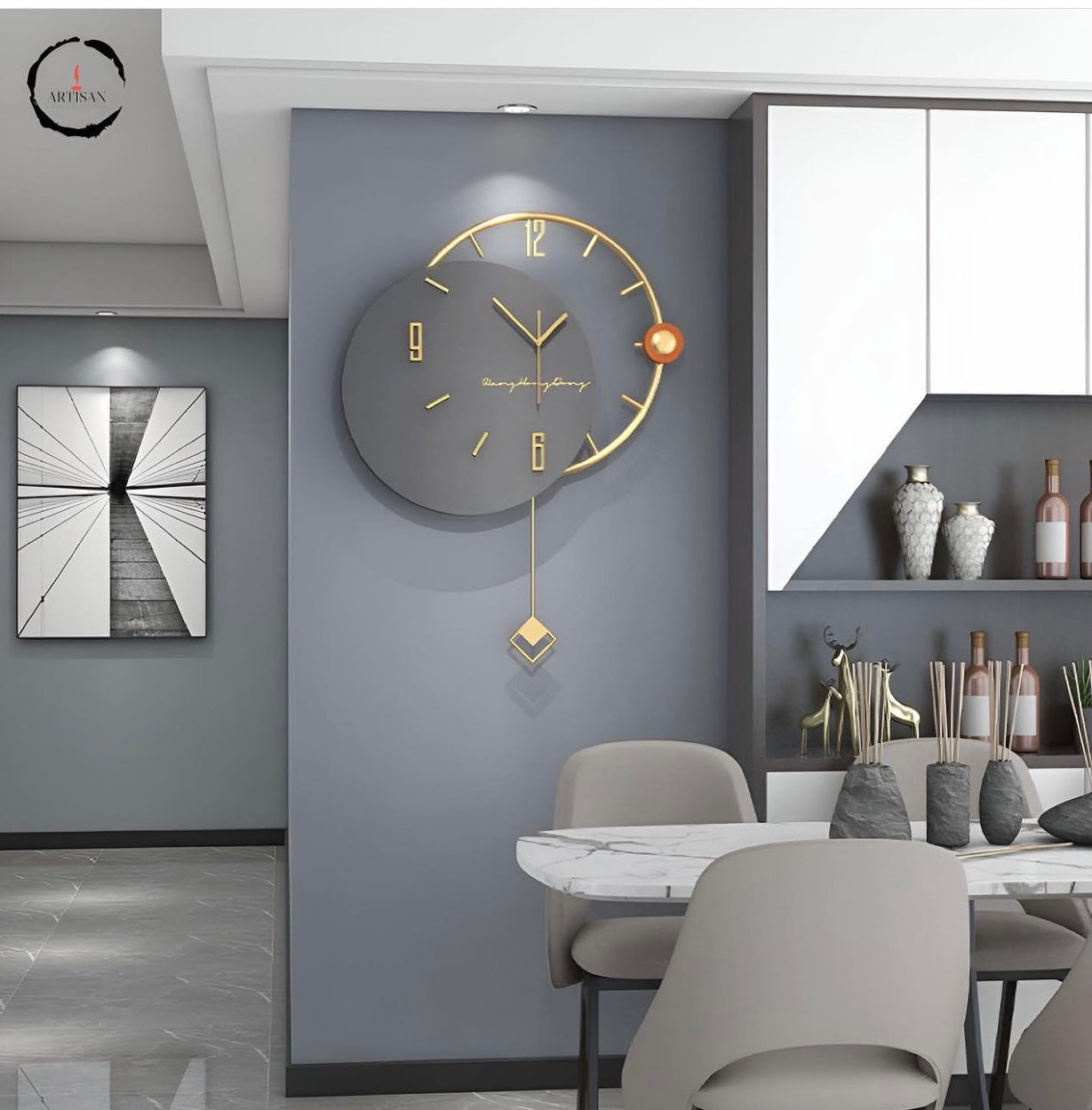 Large Fashion Metal Mute Golden Wall