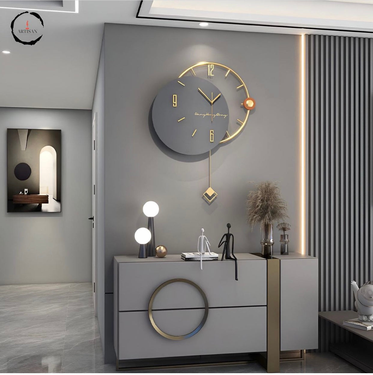 Large Fashion Metal Mute Golden Wall
