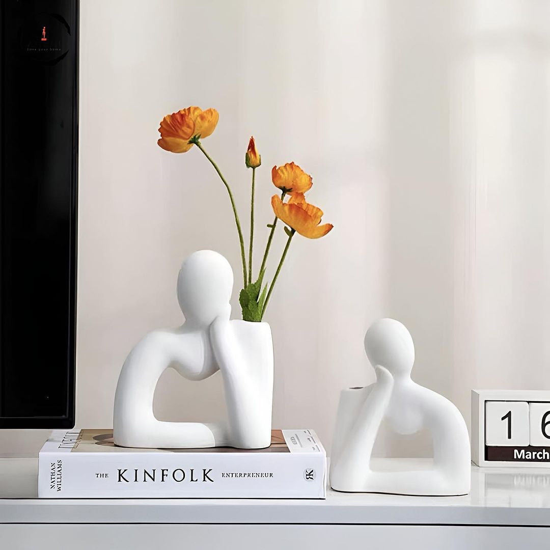 Family Floral Vase Figurine