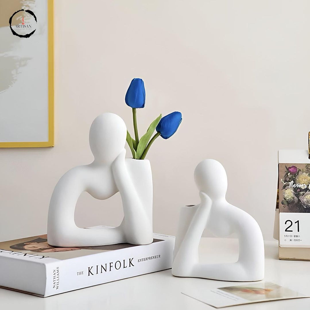 Family Floral Vase Figurine